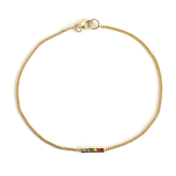 Rainbow Bar Bracelet -B038YG, B038RG, B038WG