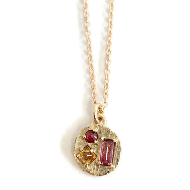 Collage Necklace (Round) -N167YG-2, N167RG-2, N167WG-2