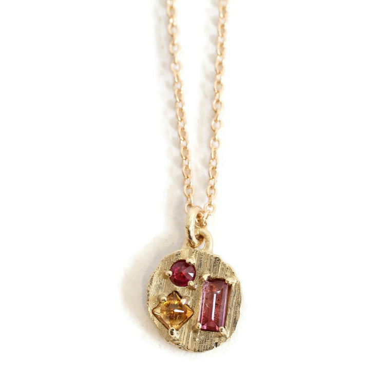 Collage Necklace (Round) -N167YG-2, N167RG-2, N167WG-2