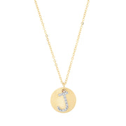 Pave Diamond 14K Gold Initials on disc