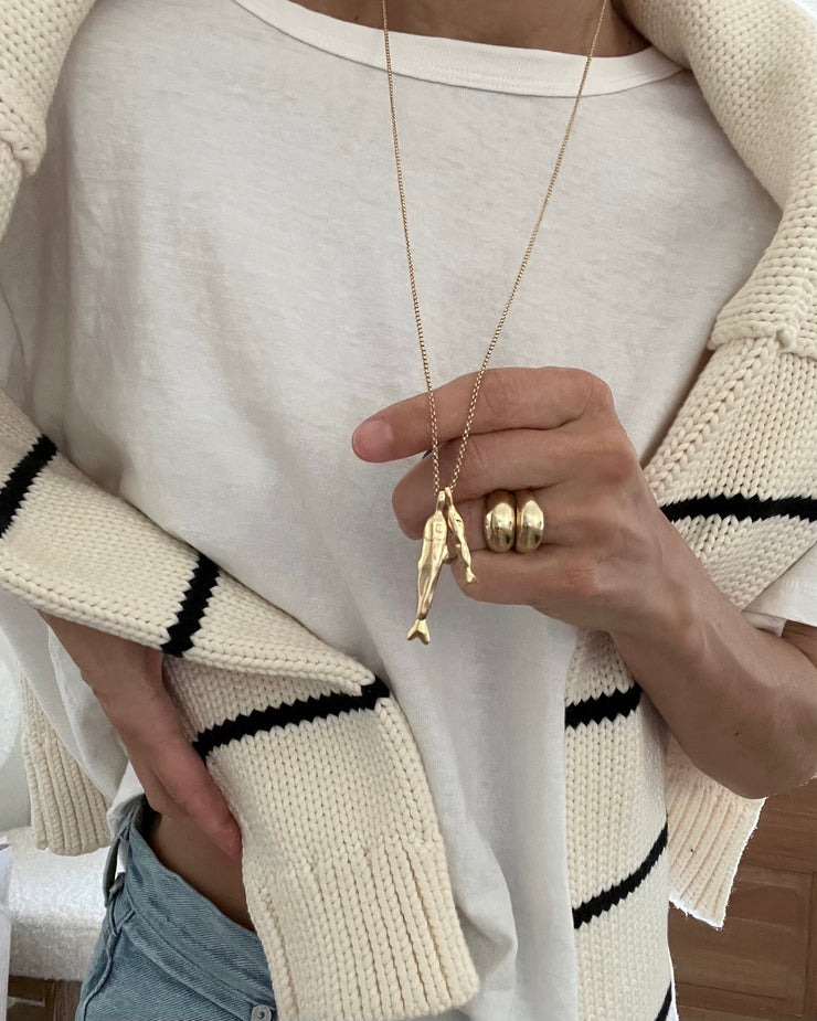 Long Fish Friends Necklace