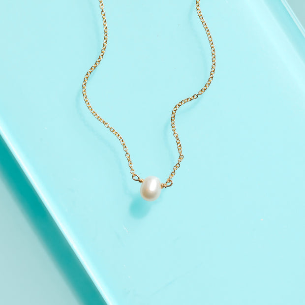 Little Pearl Necklace June Birthstone