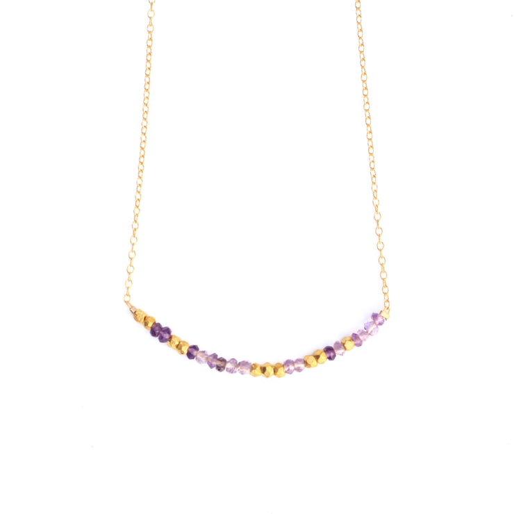 Amethyst Morse Code Necklace Customize your Code