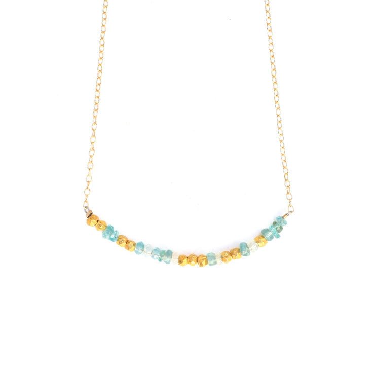 Aquamarine Morse Code Necklace Customize your Code