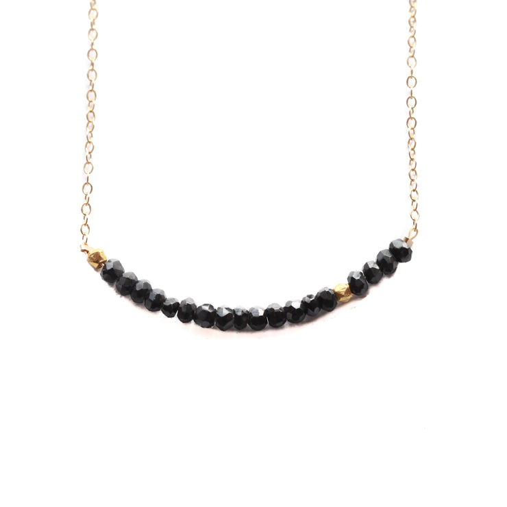 Black Garnet Morse Code Necklace Customize your Code