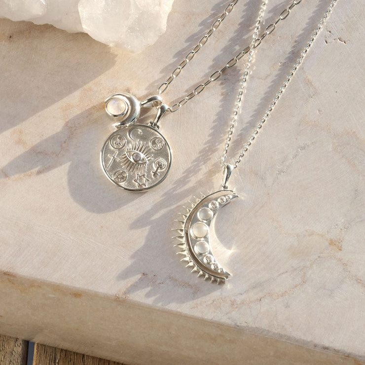 Moonstone Crescent Necklace