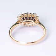 Magnificent Two Colors Boulder Opal Halo Diamond Engagement Ring 18K Gold