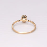 Matte Finish Engagement Ring Crystal Opal Diamond 14K Yellow Gold