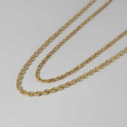 Solid Gold 2.5mm Diamond Cut Rope