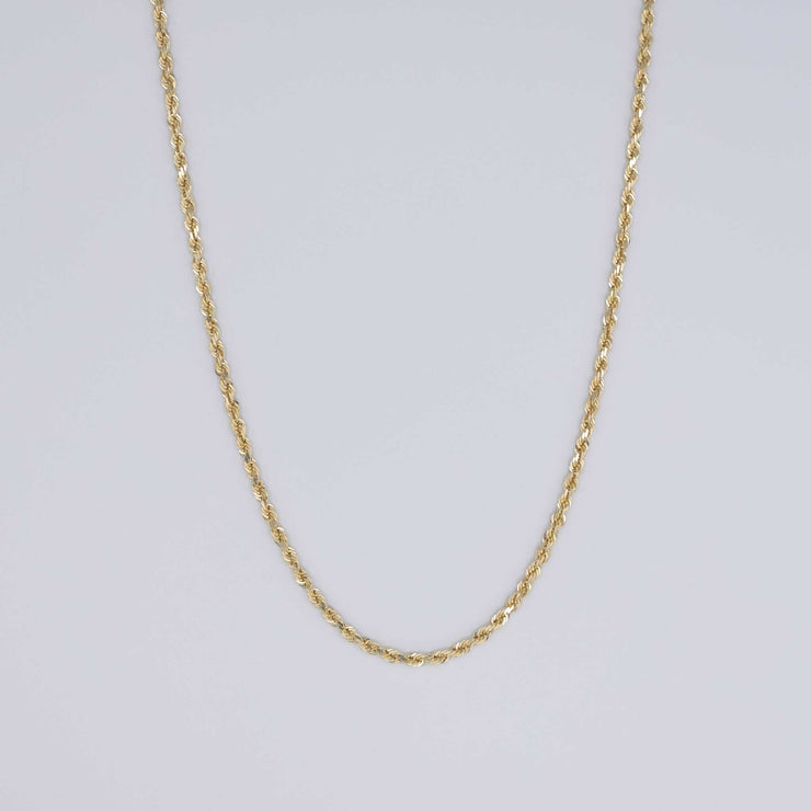 Solid Gold 4mm Diamond Cut Rope Chain