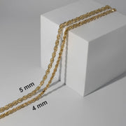 Solid Gold 4mm Diamond Cut Rope