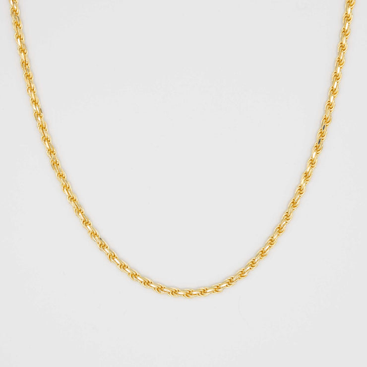 Gold Diamond Cut Rope Chain 5mm