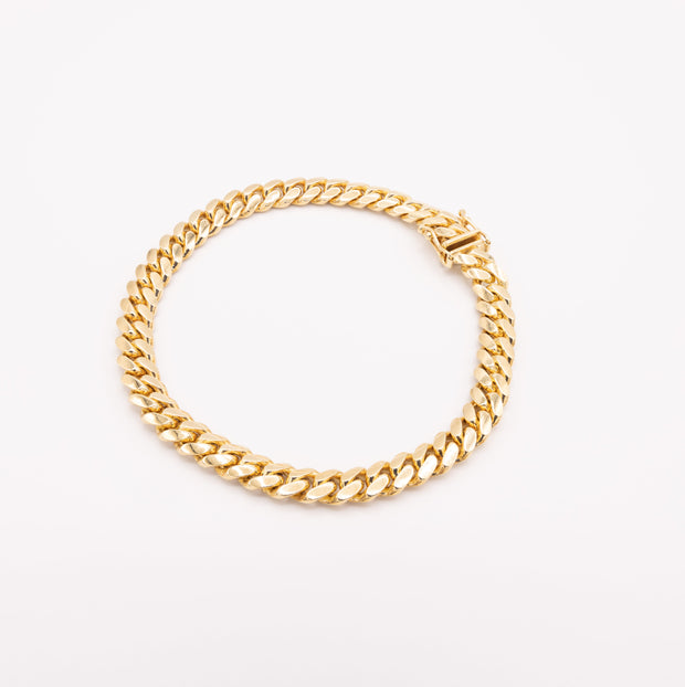 Solid Gold Miami Cuban Bracelet 7mm