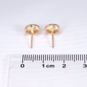 Minimalist Oval Australian Solid Opal Stud Earrings 14k Yellow Gold