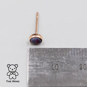 Minimalist Round Doublet Opal Stud Earrings 18k Rose Gold