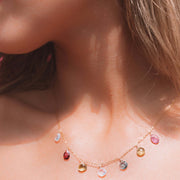 Rainbow Sparkler Necklace - Silver