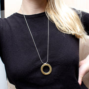Back to Back Wide Rings Long Necklace