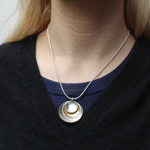 Tiered and Layered Dished Discs Necklace