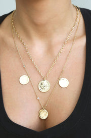 Elite Coin and Crystal Layered Necklace Set