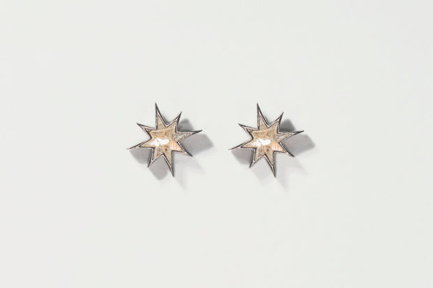 Nash Oxidized Silver Stud Earrings