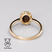 Oval Shaped Australian Doublet Opal Halo Diamond Ring 14k Yellow Gold