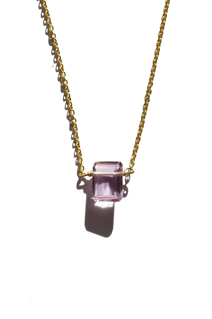 Amethyst Emerald Cut Necklace