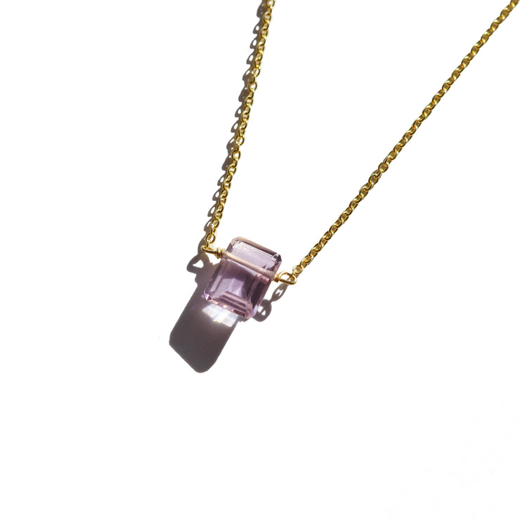 Amethyst Emerald Cut Necklace