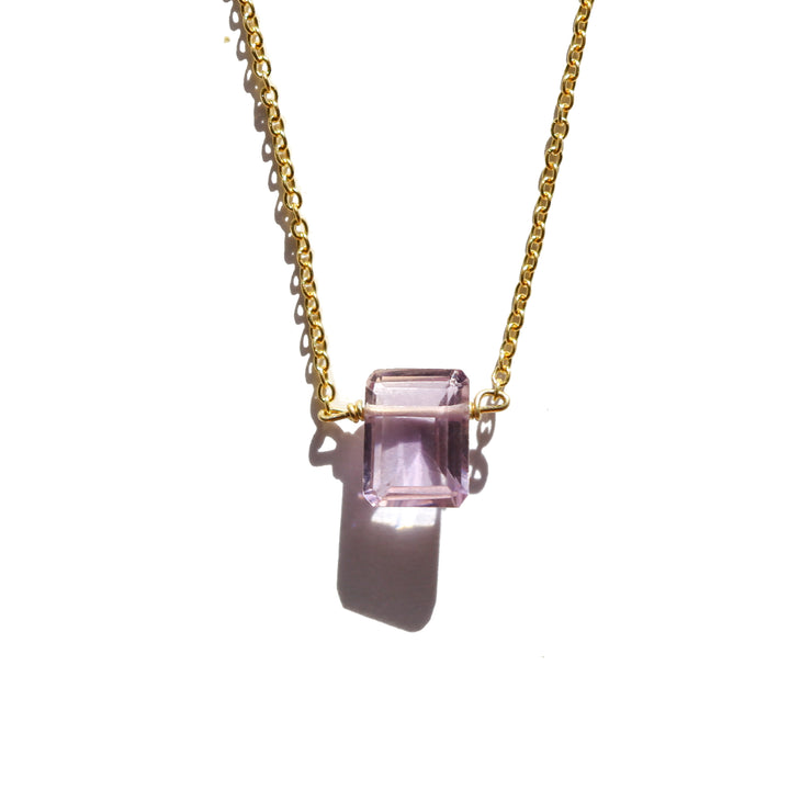 Amethyst Emerald Cut Necklace