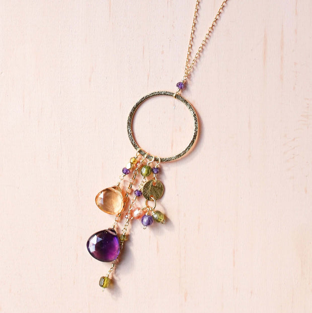 The Ammil Necklace - Amethyst & Citrine