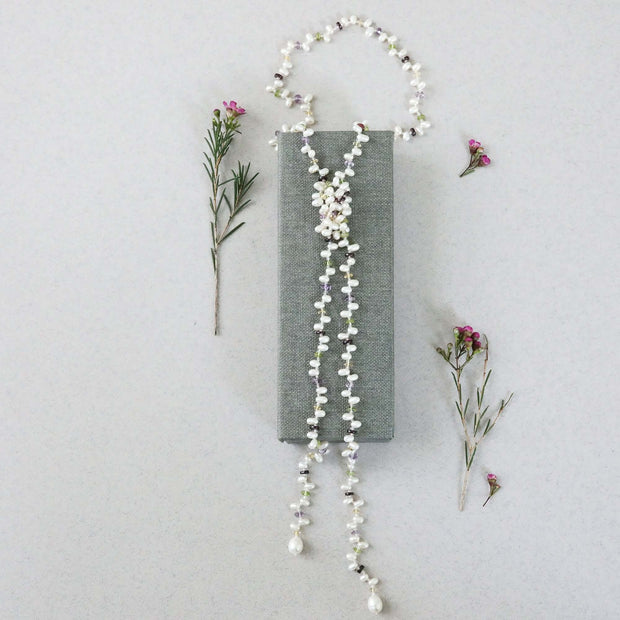 Pearl & Gemstone Ballet Lariat Necklace