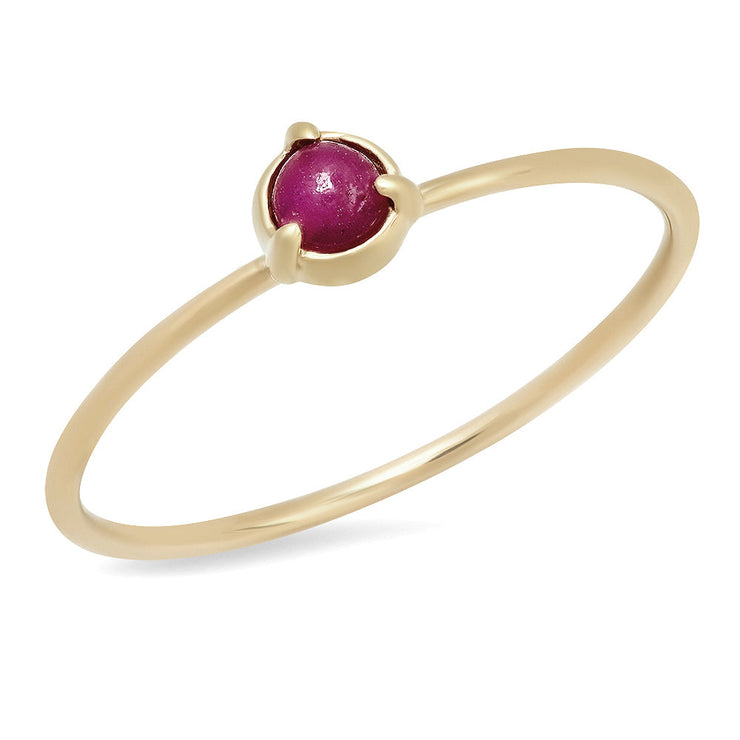 "Claw" 14K Gold  3 Prong Stackable Ring with Natural Rose Cut Diamond or Gemstone