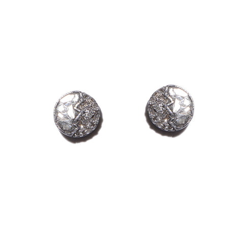 Raina Small Oxidized Silver Stud Earrings