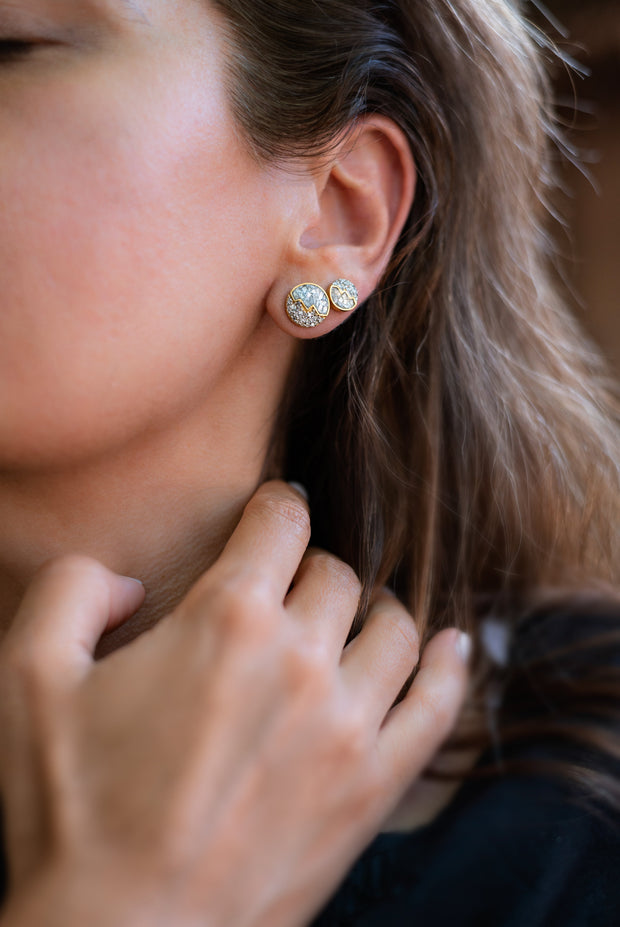 Raina Large Gold Vermeil Stud Earrings