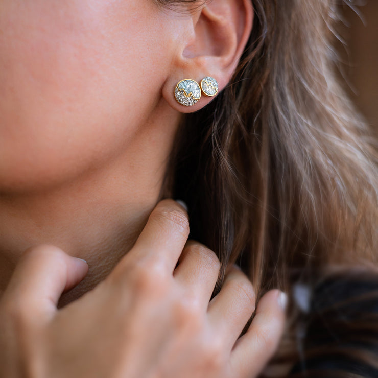 Raina Large Gold Vermeil Stud Earrings
