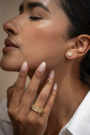 Raina Small Gold Vermeil Stud Earrings