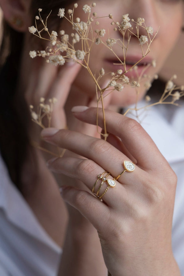 Raw Uncut Wire Gold Vermeil Ring