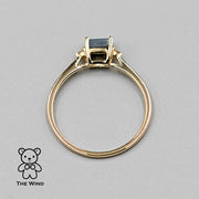 Rectangle Australian Boulder Opal Diamond Engagement Ring 18K Yellow Gold