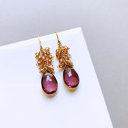 Rhodolite Garnet Cluster Earrings