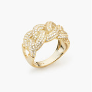 Men's Chunky Iced Cuban Link Ring