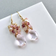 The Bala Earring - Rose Pink Clear Quartz