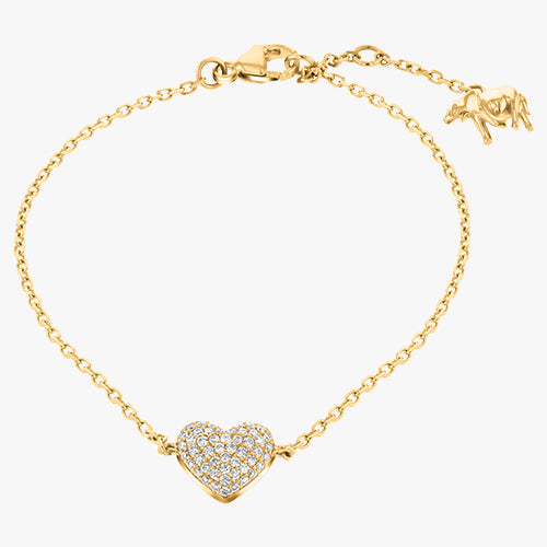 18K Gold Diamond Heart Bracelet