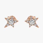 18K Gold Single Star Diamond Earring