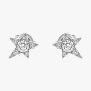 18K Gold Single Star Diamond Earring