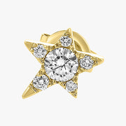 18K Gold Single Star Diamond Earring