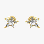 18K Gold Single Star Diamond Earring