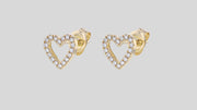 Diamond Open Heart Stud Earrings