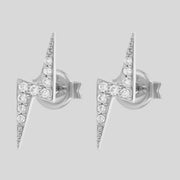 The White Diamond Lightning Bolt Stud