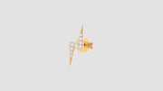 18K Gold White Diamond Lightning Bolt Stud