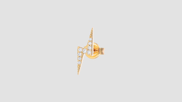 The White Diamond Lightning Bolt Stud