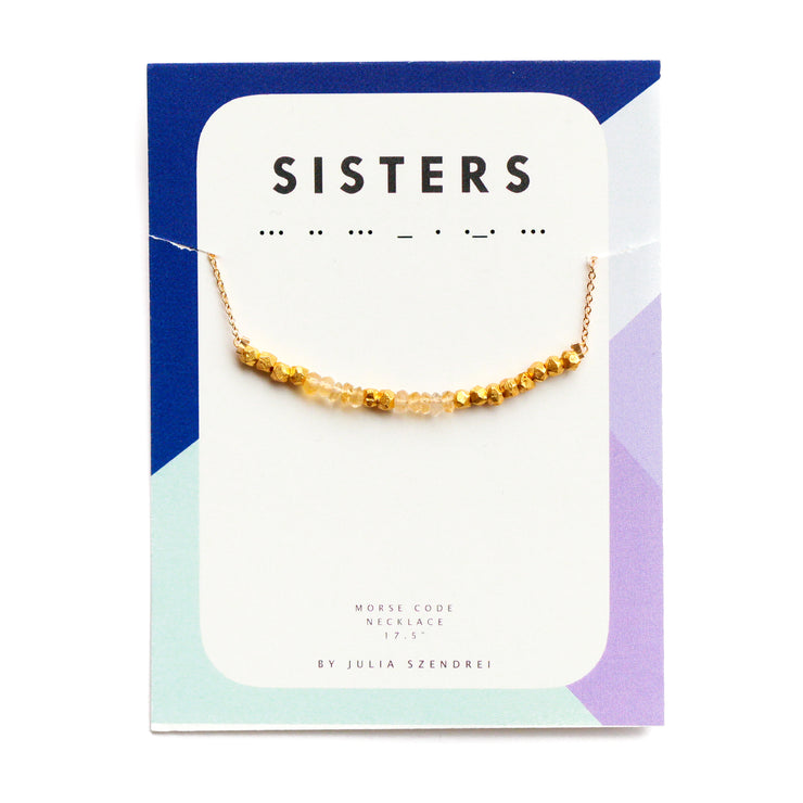 Citrine Morse Code Necklace Customize your Code